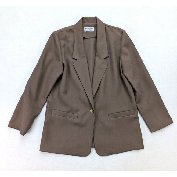 Alfred Dunner Women's Blazer Jacket Size 8 Beige Unlined Lightweight - Picture 2 of 14